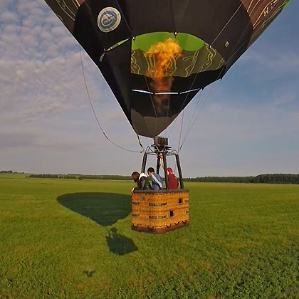съёмка полёта с шара